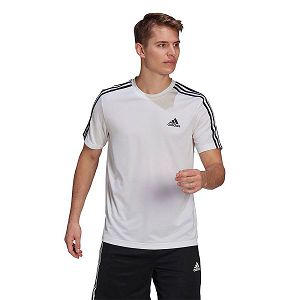 Adidas Aeroready Designed To Move Spor 3 Stripes Kısa Sleeve Tişört Erkek Beyaz | TNJW-91075