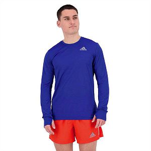 Adidas Own The Run Long Sleeve Tişört Erkek Mavi | GAWE-93015