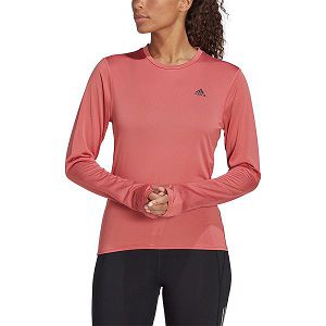 Adidas Run Icons Long Sleeve Tişört Kadın Pembe | QKJE-41796