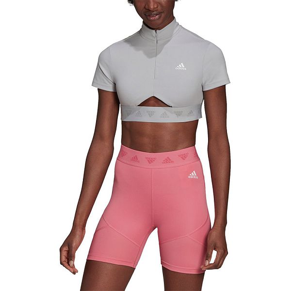 Adidas Crop Kısa Sleeve Tişört Kadın Gri | UMLC-70142