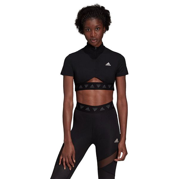 Adidas Crop Kısa Sleeve Tişört Kadın Siyah | LIKU-01723