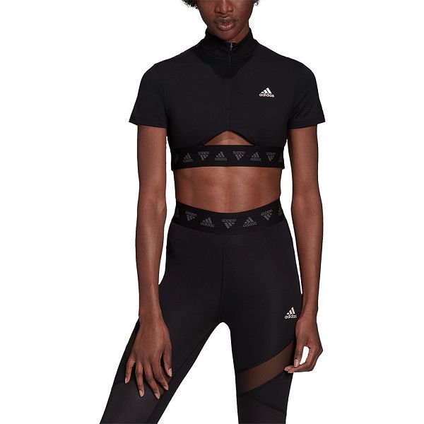 Adidas Crop Kısa Sleeve Tişört Kadın Siyah | LIKU-01723