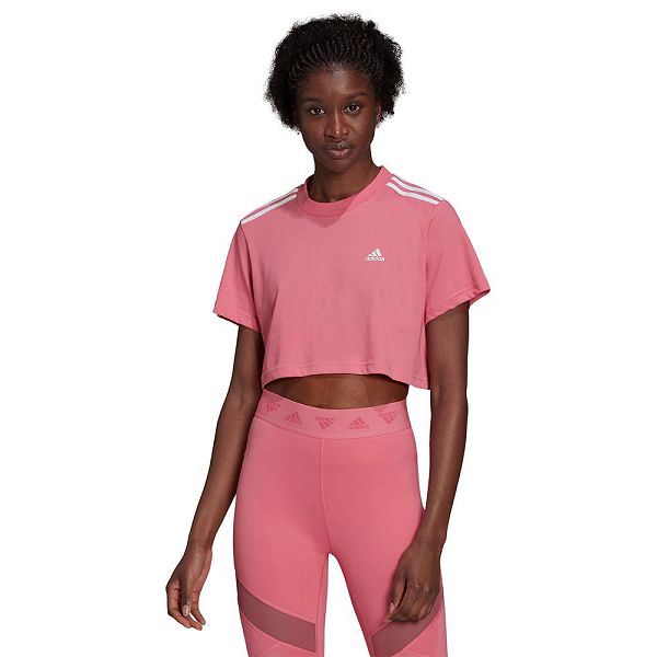 Adidas Cropped Kısa Sleeve Tişört Kadın Pembe | ALGF-42608