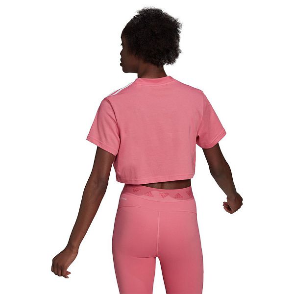 Adidas Cropped Kısa Sleeve Tişört Kadın Pembe | ALGF-42608