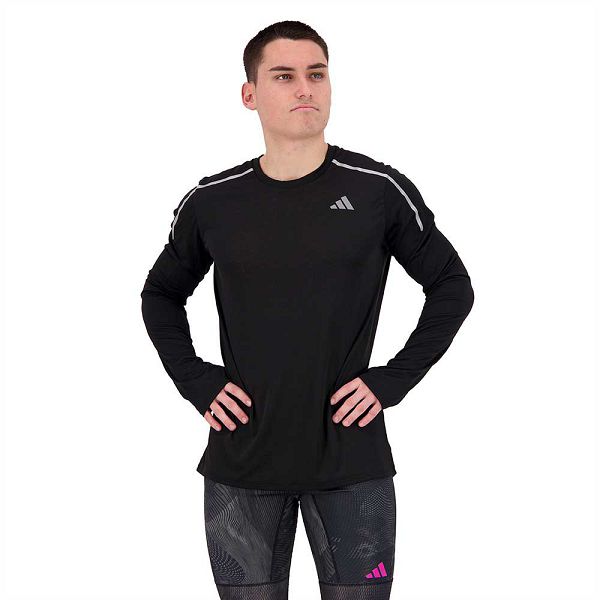 Adidas Fast Long Sleeve Tişört Erkek Siyah | CBFV-97384