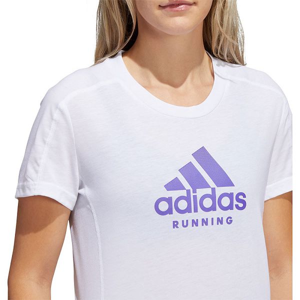 Adidas Logo Baskılı Kısa Sleeve Tişört Kadın Beyaz | YJWU-58209