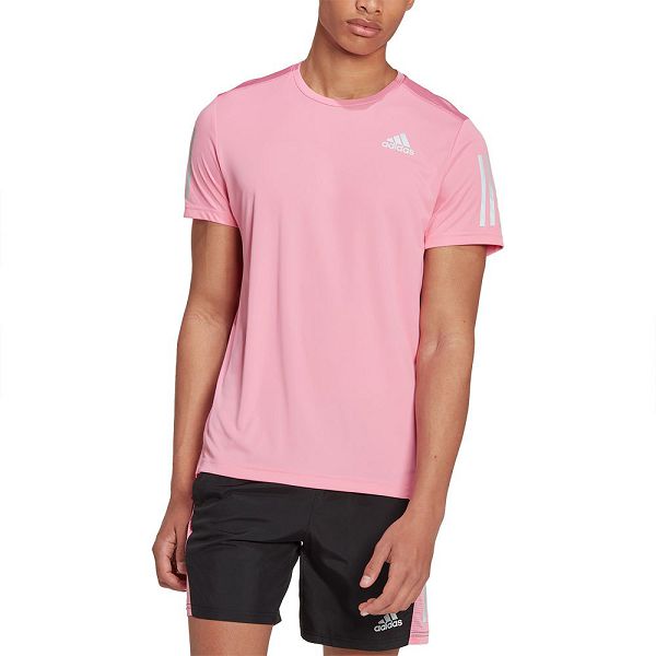 Adidas Own The Run Kısa Sleeve Tişört Erkek Pembe | BTQN-89074