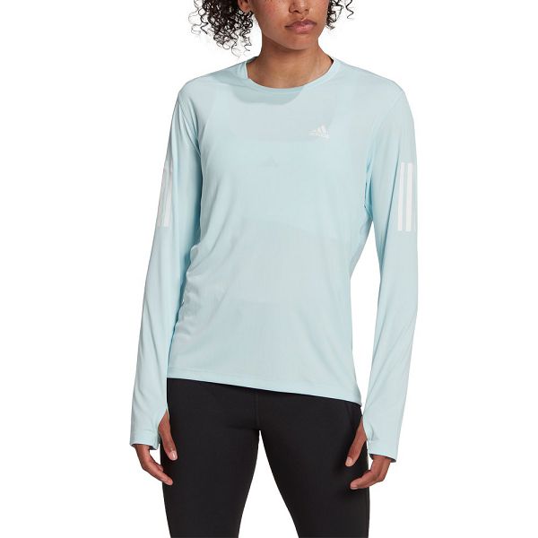 Adidas Own The Run Long Sleeve Tişört Kadın Mavi | GLMO-81207