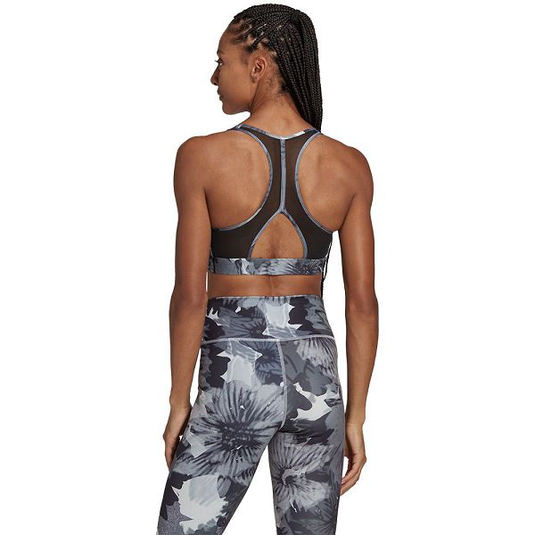 Adidas Power Medium-Support Allover Print Spor Sütyeni Kadın Siyah | CWGE-84360