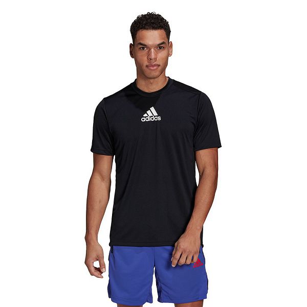 Adidas Primeblue Designed To Move Spor 3 Stripes Kısa Sleeve Tişört Erkek Siyah | CMLD-78431