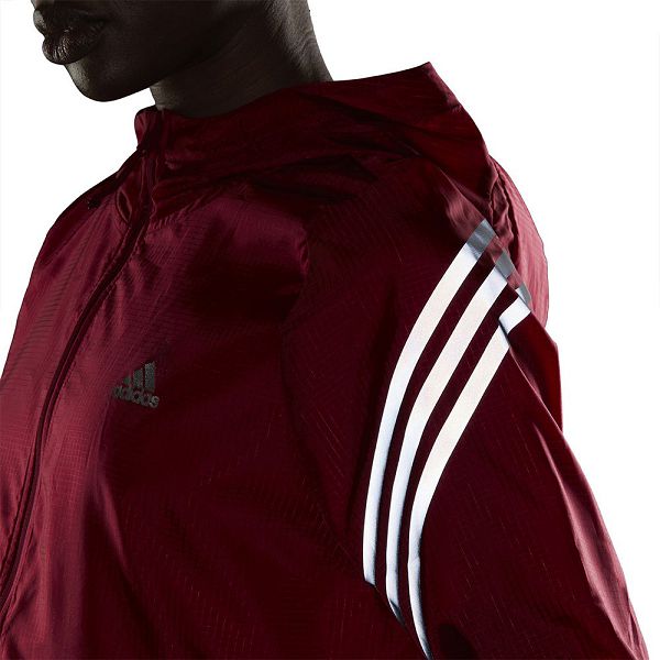 Adidas RI 3 Stripes Windbreak Ceket Kadın Kırmızı | NACJ-31756