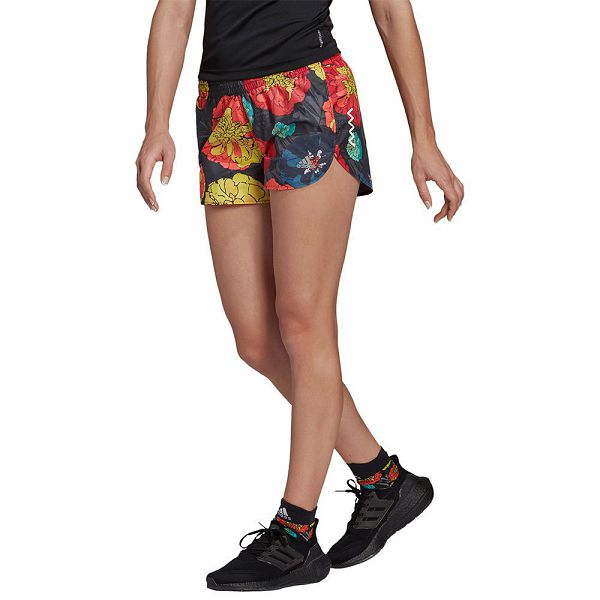 Adidas Run Fast Flower 3´´ Shorts Pantolon Kadın Siyah | UBVR-98512