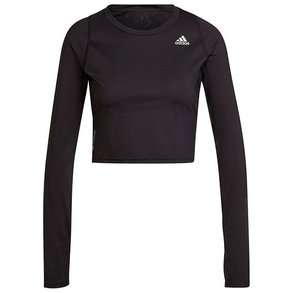 Adidas Run Fast Flower Long Sleeve Tişört Kadın Siyah | ZVWA-83016