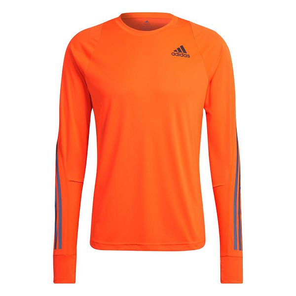 Adidas Run Icon Full Reflective 3 Stripes Long Sleeve Tişört Erkek Turuncu | LVQT-16293