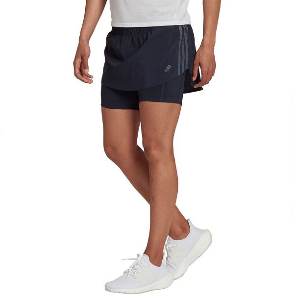 Adidas Run Icons 3 Stripes Shorts Pantolon Kadın Mavi | ZBRI-57490