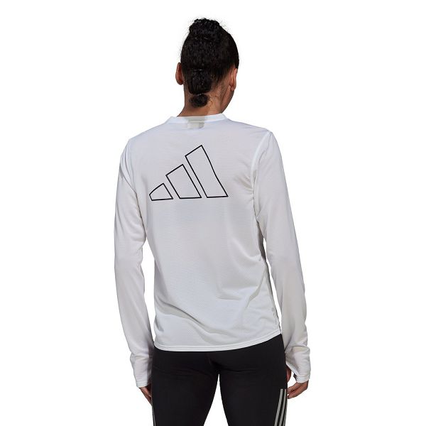 Adidas Run Icons Long Sleeve Tişört Kadın Beyaz | HOXP-70641