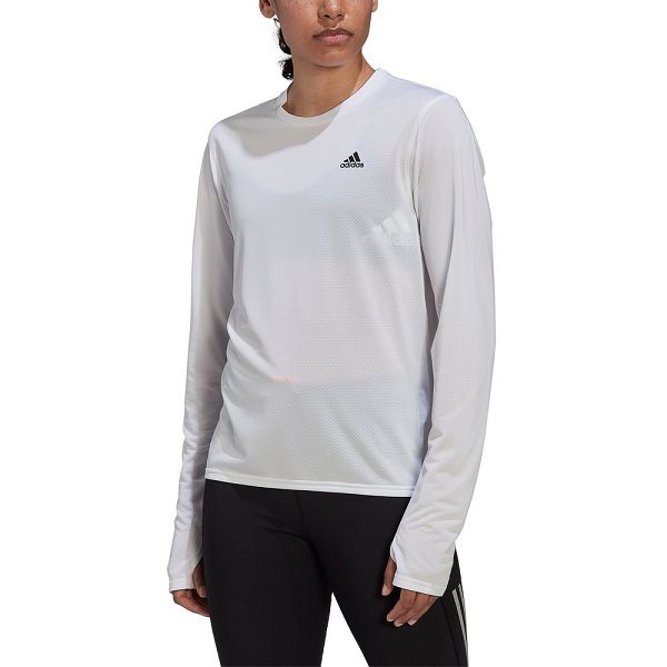 Adidas Run Icons Long Sleeve Tişört Kadın Beyaz | HOXP-70641