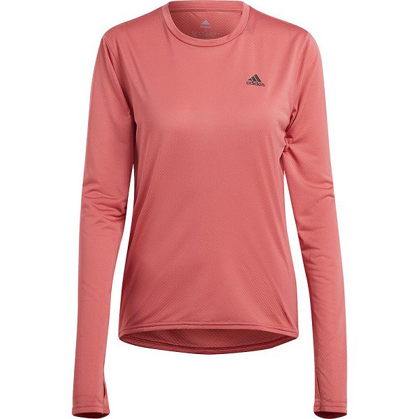 Adidas Run Icons Long Sleeve Tişört Kadın Pembe | QKJE-41796