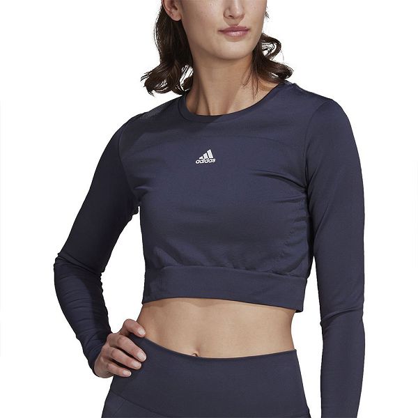 Adidas SML Fit Long Sleeve Tişört Kadın Mavi | TXBO-63519