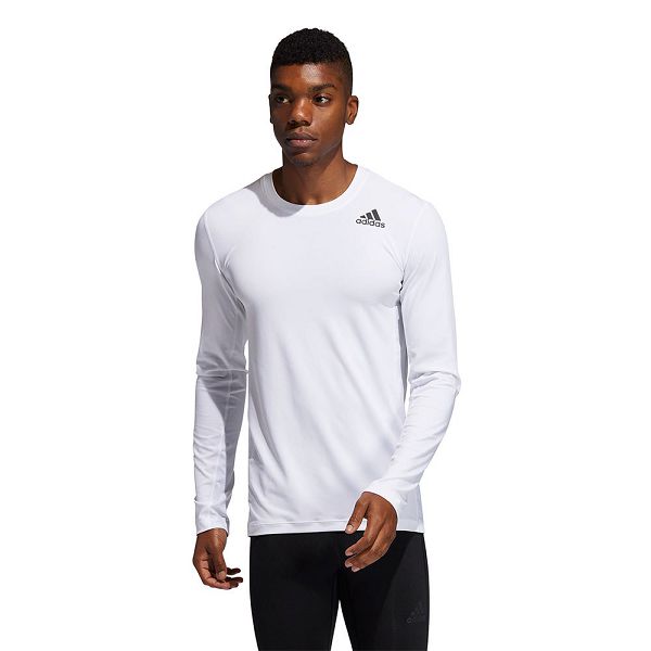 Adidas TechfiCompression Long Sleeve Tişört Erkek Beyaz | VDHY-65203